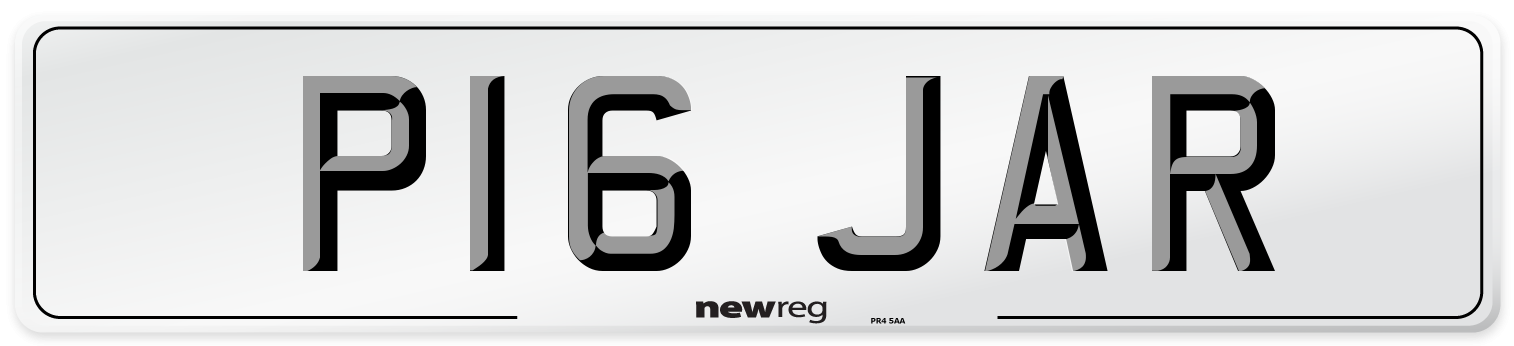 P16 JAR Number Plate from New Reg